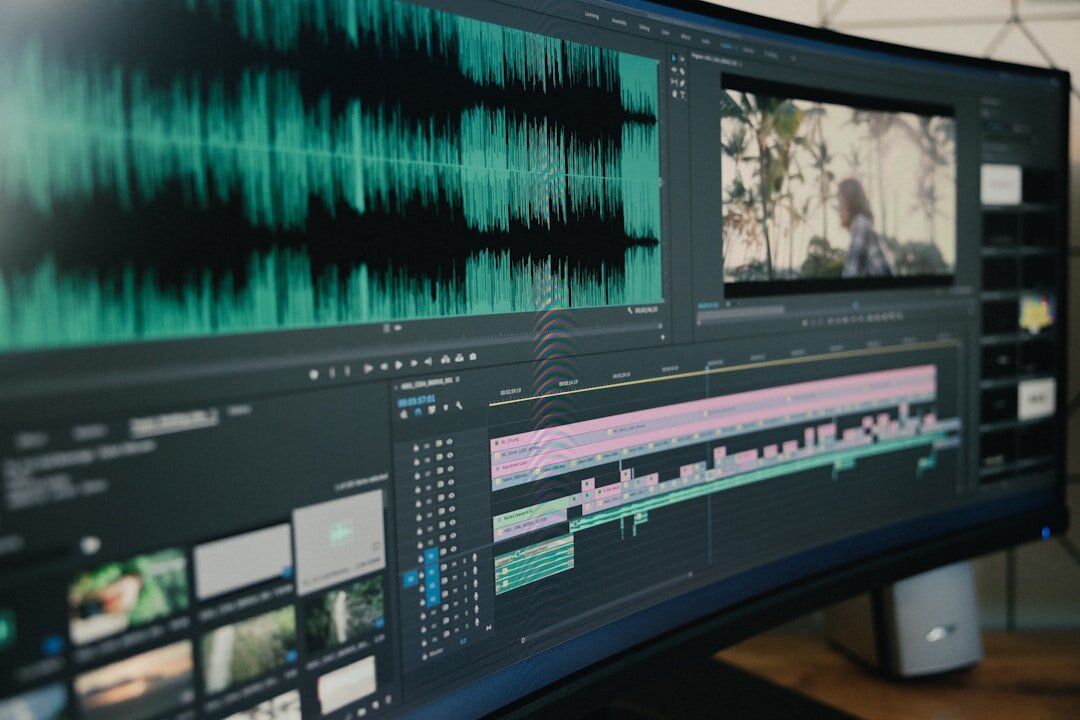 video editor at computer