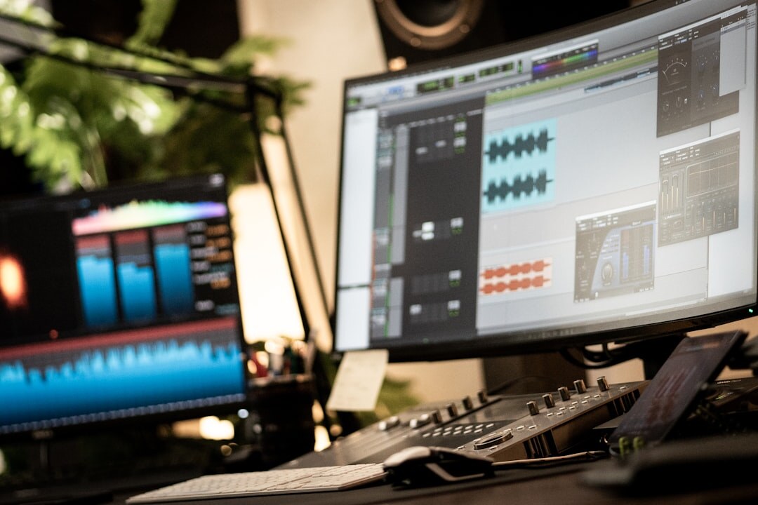 filmmaker editing video on computer