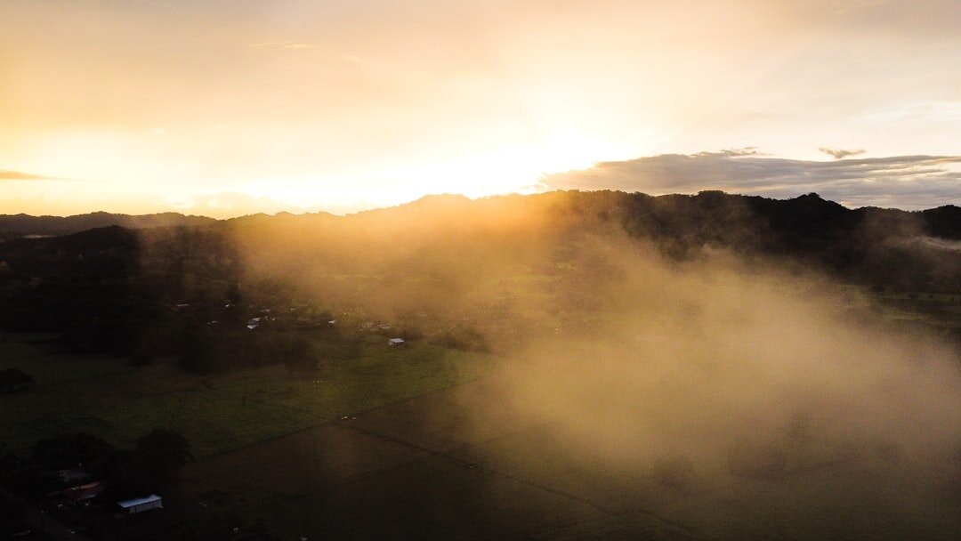 drone in sunset light